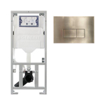Geberit Bâti-support encastrable - UP320 - plaque de commande QeramiQ metal - DualFlush - boutons rectangulaires - Laiton brossé SW976074