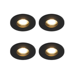 QAZQA Shed Spot encastrable - set de 4 - 8,5x8,5cm - IP54 - rond - noir mat SW1210149