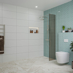 Fortifura Galeria inloopdouche - 40x200cm - rookglas - wandarm - PVD - geborsteld RVS SW876897
