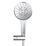 GROHE Rainshower SmartActive 130 Ensemble douchette à main - 3 types de jets - rond - avec support - réglable - tuyau lisse - 150cm - chrome SW471469