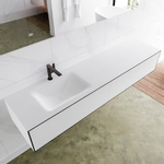 Mondiaz Lagom Meuble avec 2 tiroir 180x30x45cm vasque Cloud gauche 1 trou de robinet Solid Surface Urban SW409245