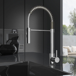 Hotbath Fellow mitigeur de cuisine avec bec orientable et douchette extractible flexible chrome SW74099