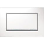 Geberit Sigma10 bedieningsplaat - 2-toets spoeling - rechthoekige knoppen - wit/chr.geb./wit SW61794