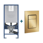 GROHE Rapid SLX réservoir encastré avec cadre incluant la plaque de déclenchement GROHE Skate cosmopolitan brossé Cool Sunrise SW405736