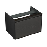 Forzalaqua Reno 2.0 meuble sous-lavabo 59.5x39.5x40cm avec 1 tiroir sans poignée à fermeture douce Chêne massif Black oiled SW492408
