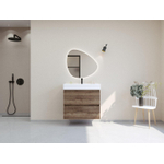HR badmeubelen Infinity XXL 3D Ensemble meuble de salle de bains - 80 cm - 1 lavabo en céramique kube blanc - 1 trou de robinet - 2 tiroirs - charleston SW863467