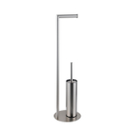 Fortifura Calvi porte-rouleau de toilette sur pied avec brosse de toilette - Inox brossé PVD (inox) SW1189059