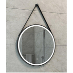 Wiesbaden Cinto miroir rond avec bande, LED, dimmable et chauffage de miroir 60 cm noir mat SW767398