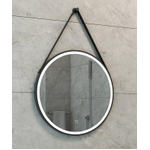 Wiesbaden Cinto spiegel rond met band, LED, dimbaar en spiegelverwarming 60 cm mat zwart SW767398