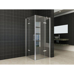 Wiesbaden Double hoekintap cabine met 2 draaideuren 900 x 900 x 2000 x 8 mm nano helder glas/chroom SW62382