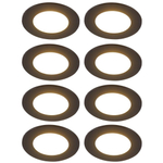 QAZQA Blanca Spot encastré - set de 8 - 9x9cm - incl. LED - réglable en 3 étapes - IP44 - noir mat SW1209741