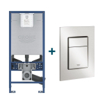 GROHE Rapid SLX réservoir encastré avec cadre incluant la plaque de déclenchement GROHE Skate cosmopolitan Supersteel SW405741