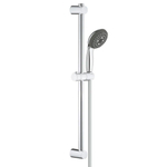 GROHE Vitalo Start 100 ensemble barre de douche - 60cm - douchette ronde - 3 types de jets - flexible de douche lisse - chrome/noir 4357755
