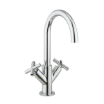 Crosswater MPRO Crosshead Wastafelkraan - met ronde uitloop en kruisgreep Cchroom - hoogglans chroom SW648387