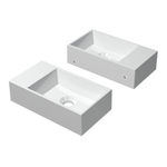 INK Contra Lavabo - 40x22x10cm - vasque droite - 0 trous de robinetterie - polystone blanc brillant SW352201