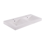 Xellanz Tigris wastafel dubbel met 2 kraangaten 120x46x8 cm kunstmarmer glans wit SW373563