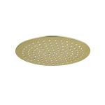 FortiFura Calvi Ensemble de douche pluie encastrable - thermostatique - bras plafond - pommeau 25cm - douchette ronde - Laiton brossé SW1131129