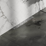 BRAUER Caniveau de douche - cadre d'étanchéité - 50x7x6.7cm - à fond creux - sortie latérale - inox SW6737