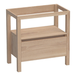 Saniclass Staand Wastafelonderkast - 80x46x80cm - 1 greeploos lade - uitsparing - hout - Smoked oak SW223364