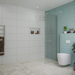 Fortifura Galeria Douche à l'italienne - 70x200cm - verre nervuré - Inox brossé SW877032