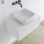 Mondiaz Lagom Meuble salle de bains 70x30.9x45cm Solid Surface Talc 1 tiroir avec lavabo BINX vasque à poser Centre sans trous de robinet SW409063