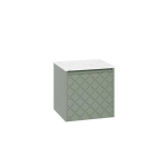 Crosswater Vergo ensemble de meubles de salle de bain - 49.8x47.6x45.5cm - plan vasque effet marbre - 1 tiroir - vert sauge SW911023