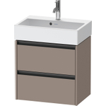 Duravit Ketho 2 Wastafelonderkast - 2 laden - 58.4x39x54.9cm - grepen antraciet - basalt mat SW772817