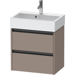 Duravit ketho meuble à 2 vasques avec 2 tiroirs 58.4x39x54.9cm avec poignées anthracite basalte mate SW772817