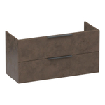 BRAUER Elevate meuble sous-lavabo peu profond 100 sans poignées rapportées 2 tiroirs avec softclose et 1 découpe pour siphon - Erosion SW1200190