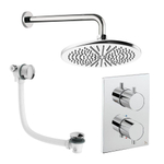 Crosswater MPRO inbouw regendoucheset – Ø30 cm hoofddouche – zonder handdouche – 2 hendels – badafvoer – chroom SW1472561