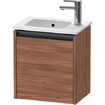 Duravit Ketho 2 meuble de lavabo avec 1 porte 41x29.2x44cm à gauche, avec poignée noyer anthracite mat SW772102