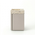 Saniclass Chaci Ensemble de lavabo - 40x65cm - 1 porte - 1 trou de robinet - droite - lavabo terrazzo - cotton mat (beige) SW1482358