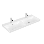 Villeroy & Boch Avento dubbele meubelwastafel - 120x47cm - 2 kraangaten - met overloop CeramicPlus - White Alpine (glans wit) SW209498