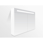 BRAUER Promise Deluxe spiegelkast - 100x70x15cm - met directe verlichting - 2 dubbelzijdige spiegeldeuren - hoogglans wit SW2215