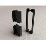 Wiesbaden Less Ensemble de charnières et poignée pour porte niche sans profil mat noir SW545328