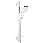 GROHE Vitalio Smaractive 130 Cube ensemble de douche - 60cm - douchette carrée - 3 types de jet - flexible de douche lisse - avec porte-savon - chrome SW705165