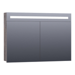 Miroir Armoire BRAUER Promise - 100x70x15cm -- avec éclairage direct - 2 portes miroir unilatérales - Bois flotté SW499495