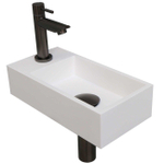 Ink Versus pack lave-mains – 36 x 18 x 9 cm – polystone blanc – perçage à gauche – robinet gunmetal SW439514