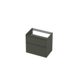 INK Wastafelonderkast - 70x45x65cm - 2 lades - greeploos - MDF lak - Mat beton groen SW693254