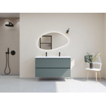 HR badmeubelen Infinity XXL 3D Ensemble meuble de salle de bains - 120 cm - 1 lavabo en céramique djazz blanc - 2 trous de robinet - 2 tiroirs - mat petrol SW863505
