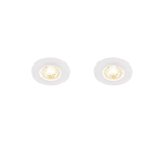 QAZQA Ulo Inbouwspot - set van 2 - 8.2x8.2cm - incl. LED - 3 staps dimbaar - IP65 - rond - mat wit SW1210158