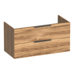 BRAUER Elevate meuble sous-lavabo 100 sans poignées rapportées 2 tiroirs à fermeture douce et 1 découpe pour siphon - Honey SW1200009