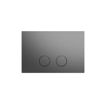 QeramiQ Push Steel Plaque de commande - 25x16cm - épaisseur 2.0mm - fixation magnétique - pour réservoir encastré Geberit UP320 - acier inoxydable - double chasse - boutons ronds - gunmetal SW1552982
