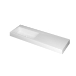 INK Momento lavabo - 140x45x9cm - 1 cuve à gauche - 1 trou de robinet - polystone blanc brillant SW798355