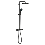 Grohe Vitalio Start 250 Regendoucheset - hoofddouche 25cm - ronde handdouche - 2 straalsoorten - met douchethermostaat - matte black (mat zwart) SW1126877