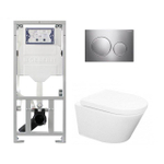 Wiesbaden Vesta toiletset Rimless 52cm inclusief UP320 toiletreservoir en softclose toiletzitting met bedieningsplaat sigma20 glans chroom SW98221