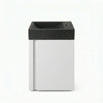 Saniclass Chaci Toiletmeubelset - 40x65cm - 1 deur - 1 kraangat - rechts - fontein natuursteen donker - mat wit SW1482362