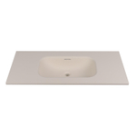 Saniclass Torino Vasque de meuble - 100.5x46x17.5cm - solid surface - Saniclass Torino lavabo plan - 80.5x46x17.5cm - solid surface - 1 vasque - sans trou de robinetterie - blanc cassé SW1471857