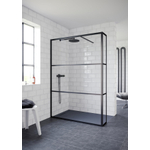 Riho Grid L Douchewand - 200x120x30cm - zwart SW258607