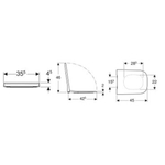 Geberit Smyle Square abattant de WC avec couvercle avec frein de chute topfix blanc 500237011 SW417589